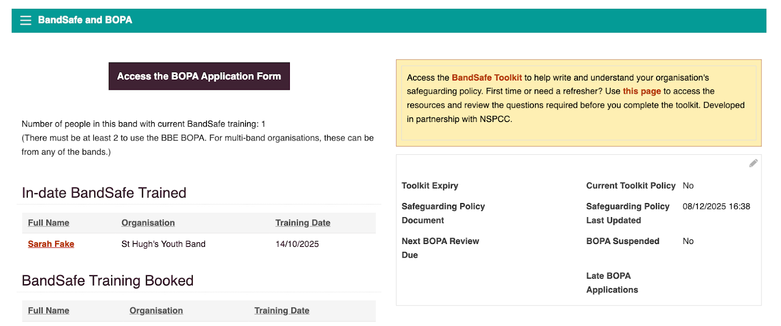 Access the BOPA Application Form button