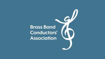 Brass Band Conductors' Association logo made of a treble clef that looks like a conductor