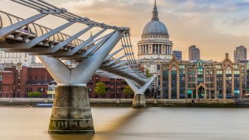 A view of Millenium Bridge with St Paul's Cathedral rising in the distance in the centre. Seen at the bottom left is the City of London School, the new venue for the Brass Band Conference 2024